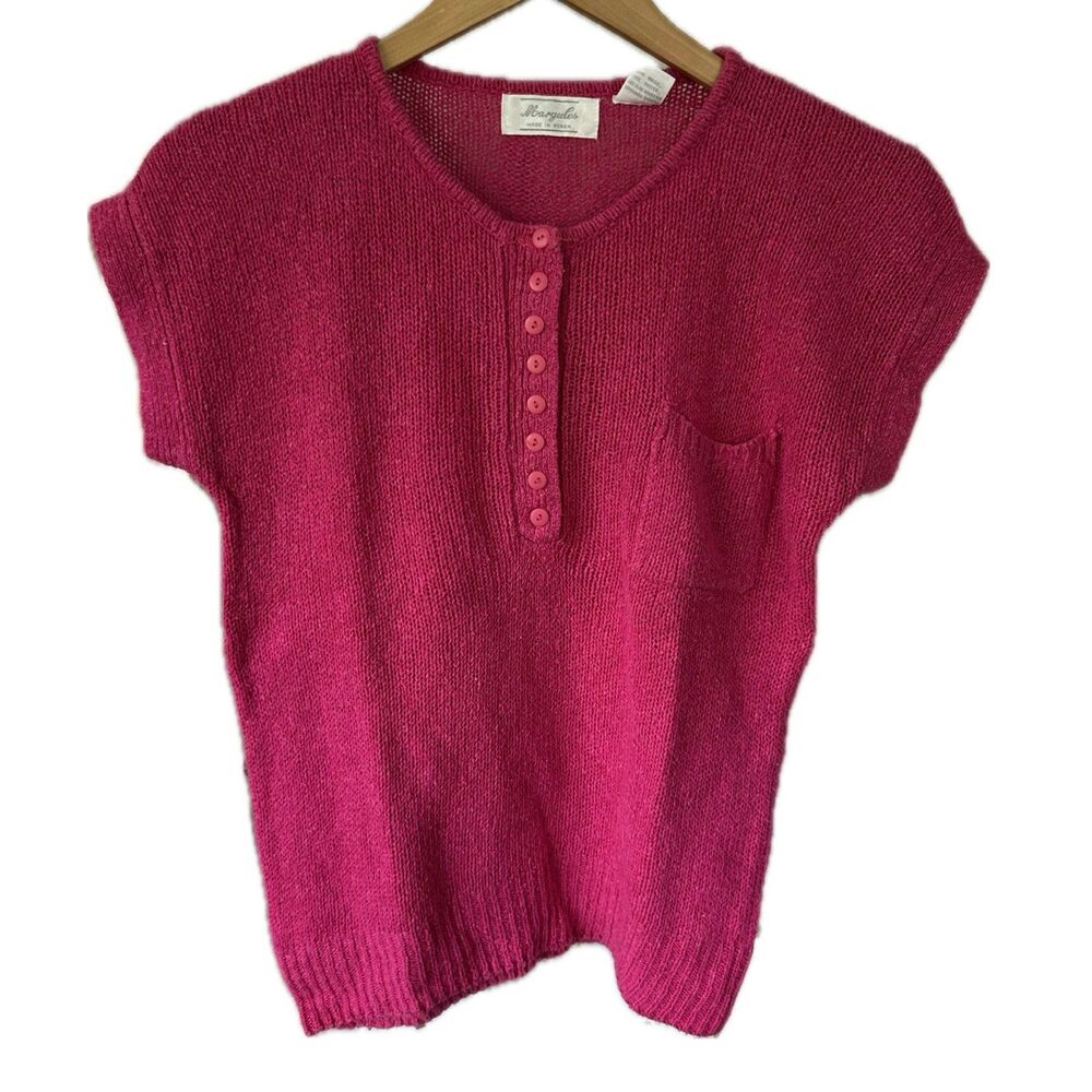 Vintage Margules Silk Angora Rabbit Hair Blend Loose Open Knit Sweater S